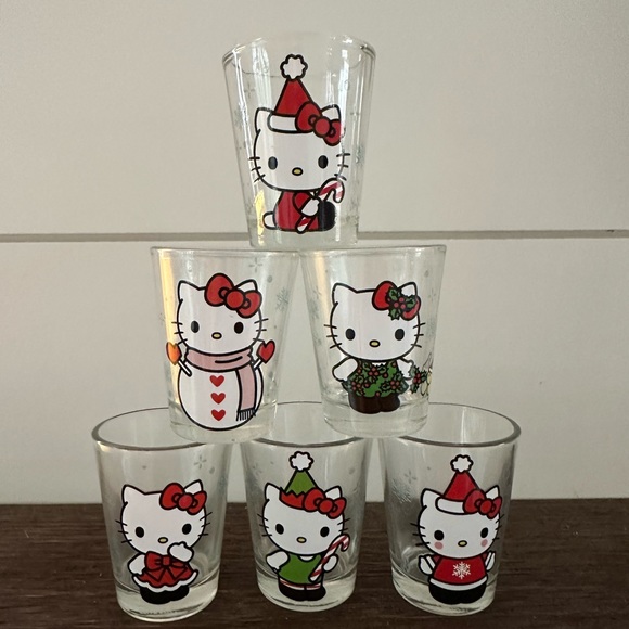 Hello Kitty Other - Set of 6 Hello Kitty shot  glasses